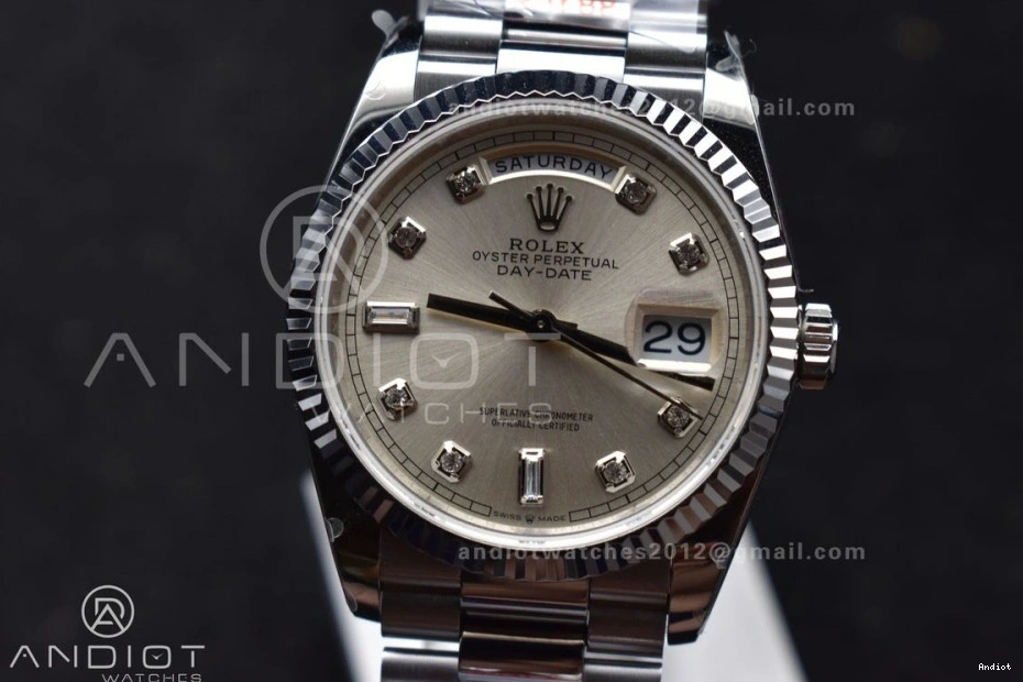 Dial SS Bracelet Silver V5 36 Diamond Steel vr3255 Edition 904L (Gain QF on Weight) Best President DayDate 0401